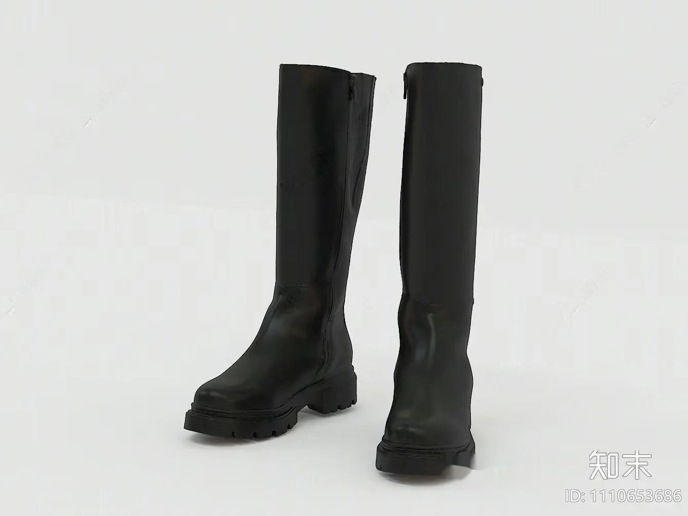 Tall Black Boots 3D Model – 13657 – VRAY Render