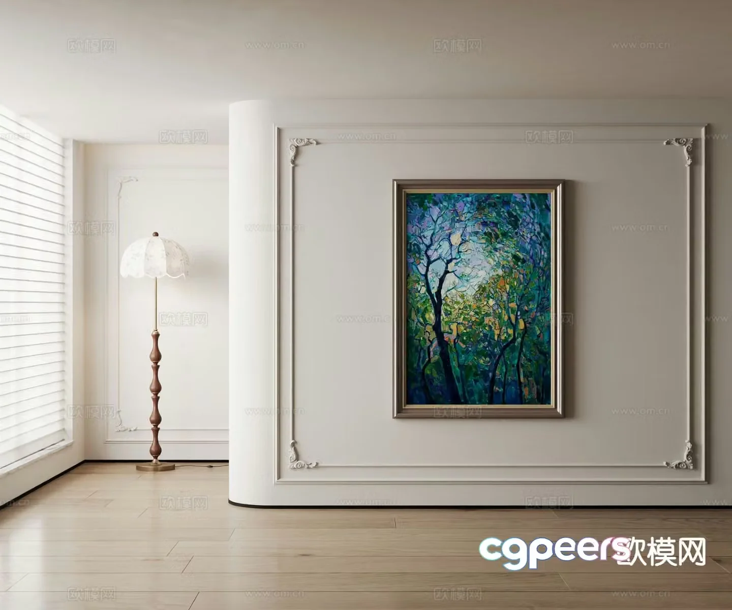 American oil painting art painting decorative painting 3d model