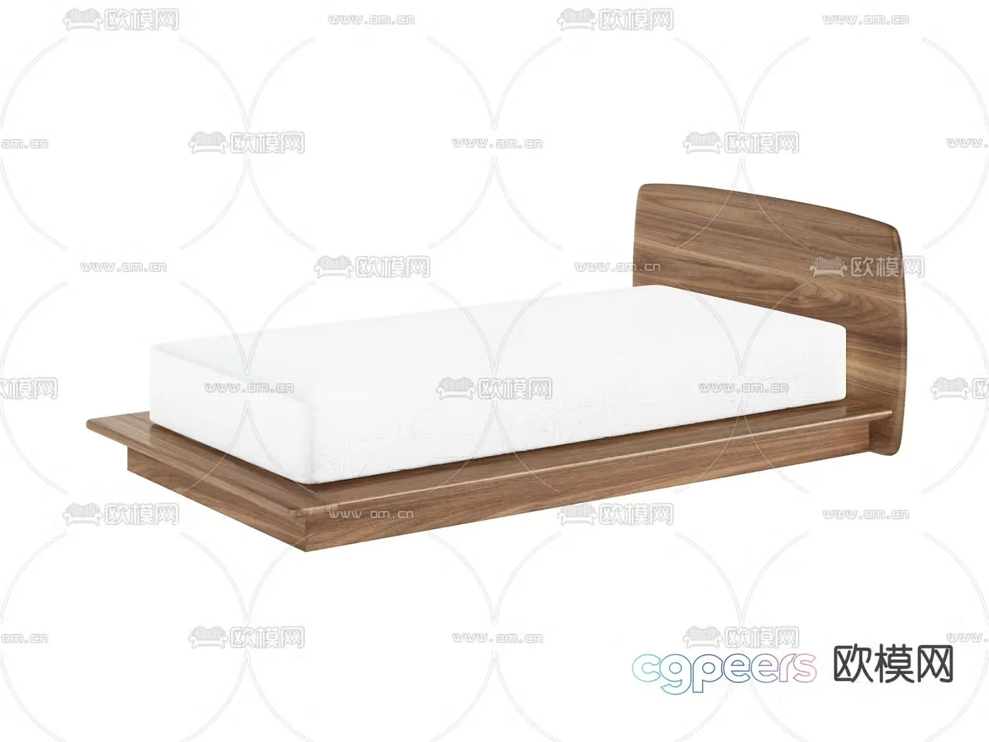 Wabi-sabi single bed 3d model