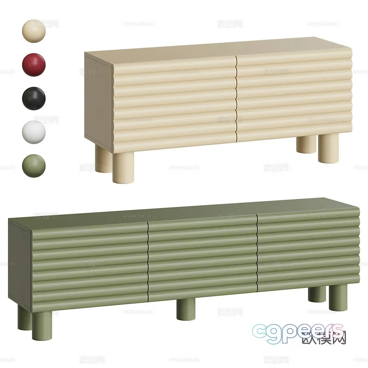 Modern Cream Style Floyd TV Cabinet Side Cabinet 3D Model