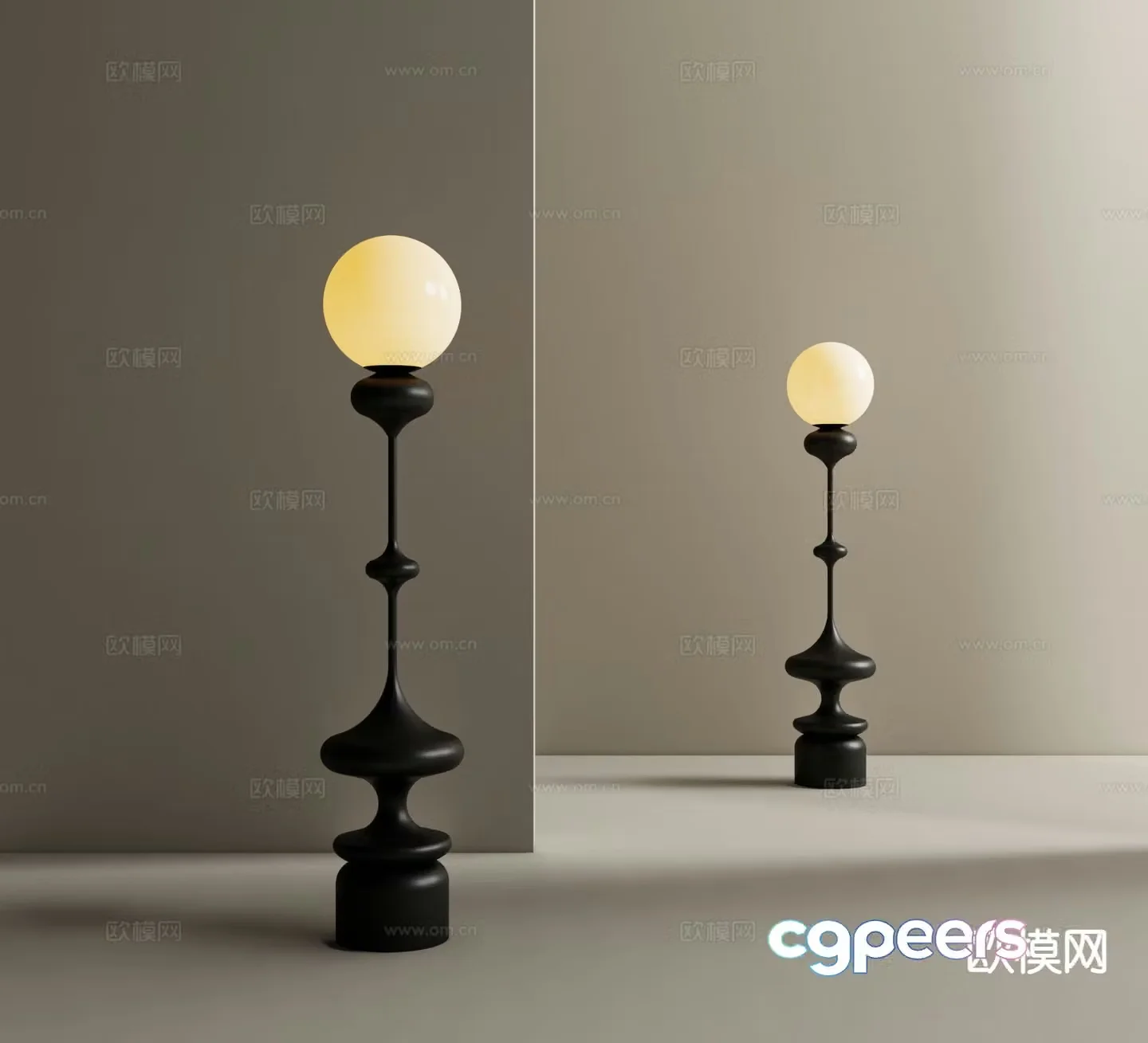 Medieval style floor lamp 3d model