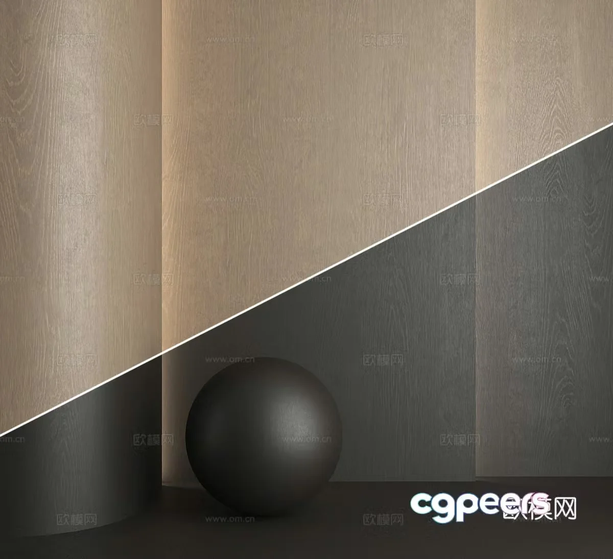 Wood veneer wall decorative wall panel wall panel 3d model