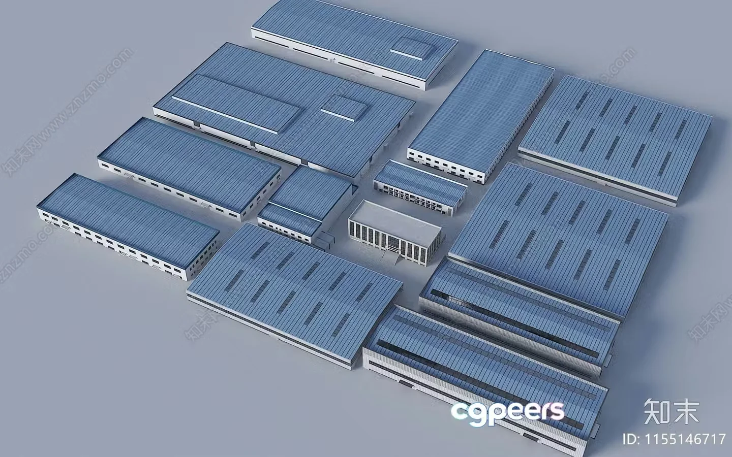 Industrial Buildings 3D Model – 7401 – VRAY Render