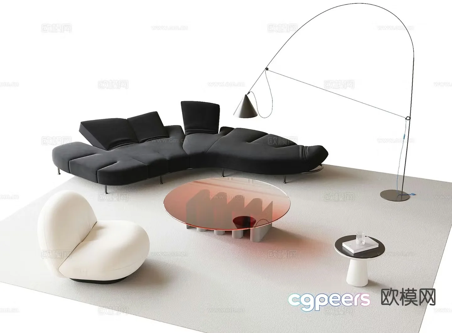 Modern sectional sofa 3d model