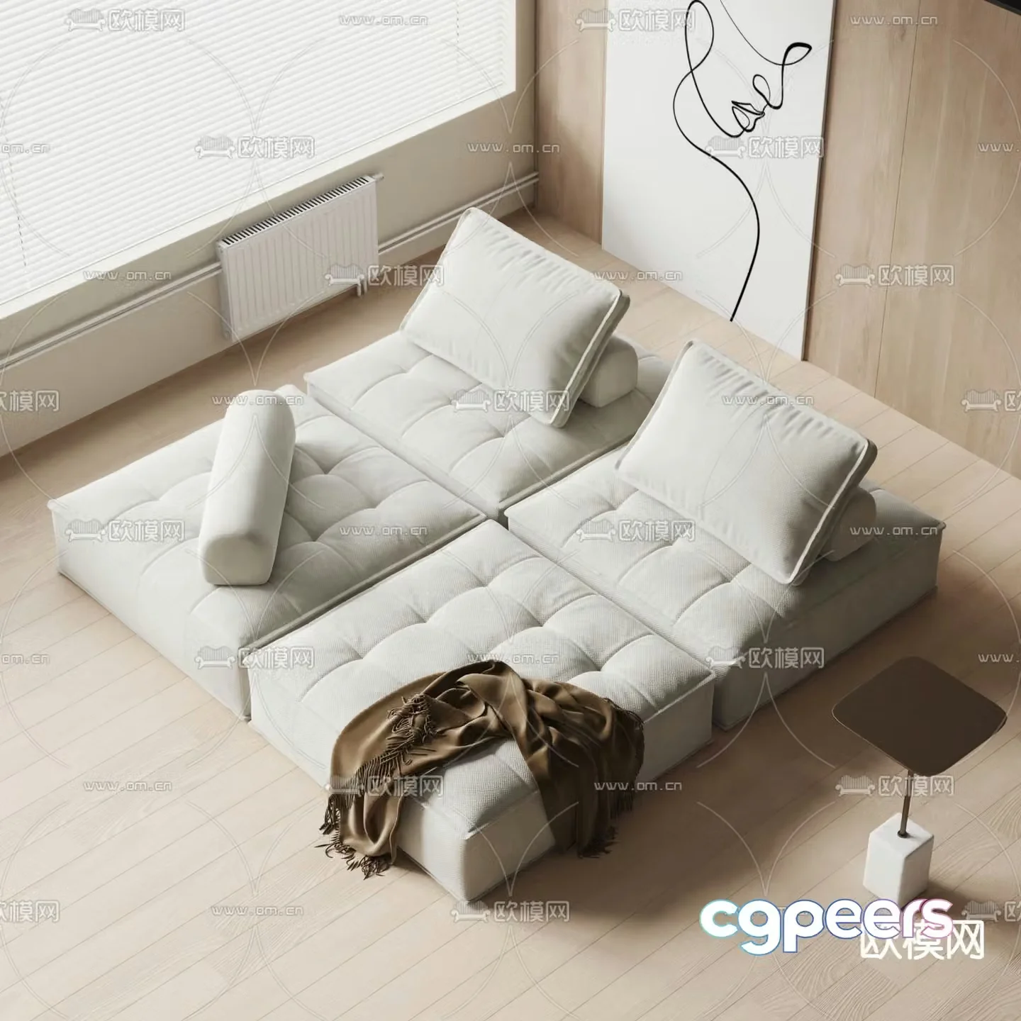 Poliform special-shaped sofa spliced â€‹â€‹sofa 3d model