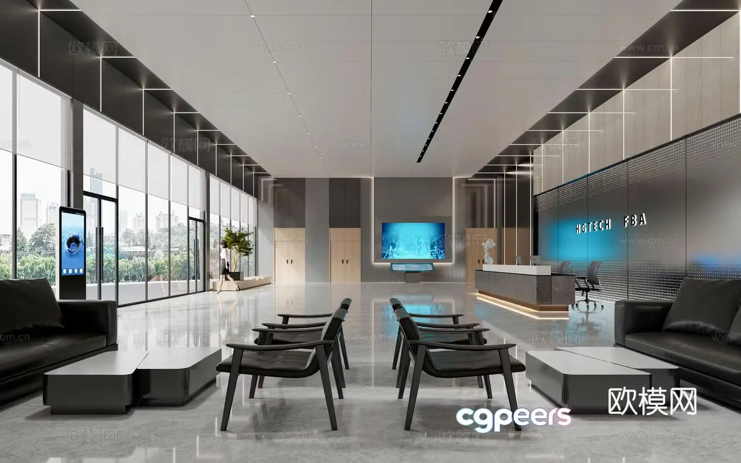 Modern reception hall 3d model
