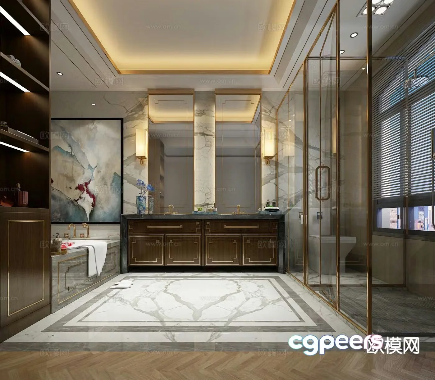 New Chinese style bathroom bathroom toilet 3d model