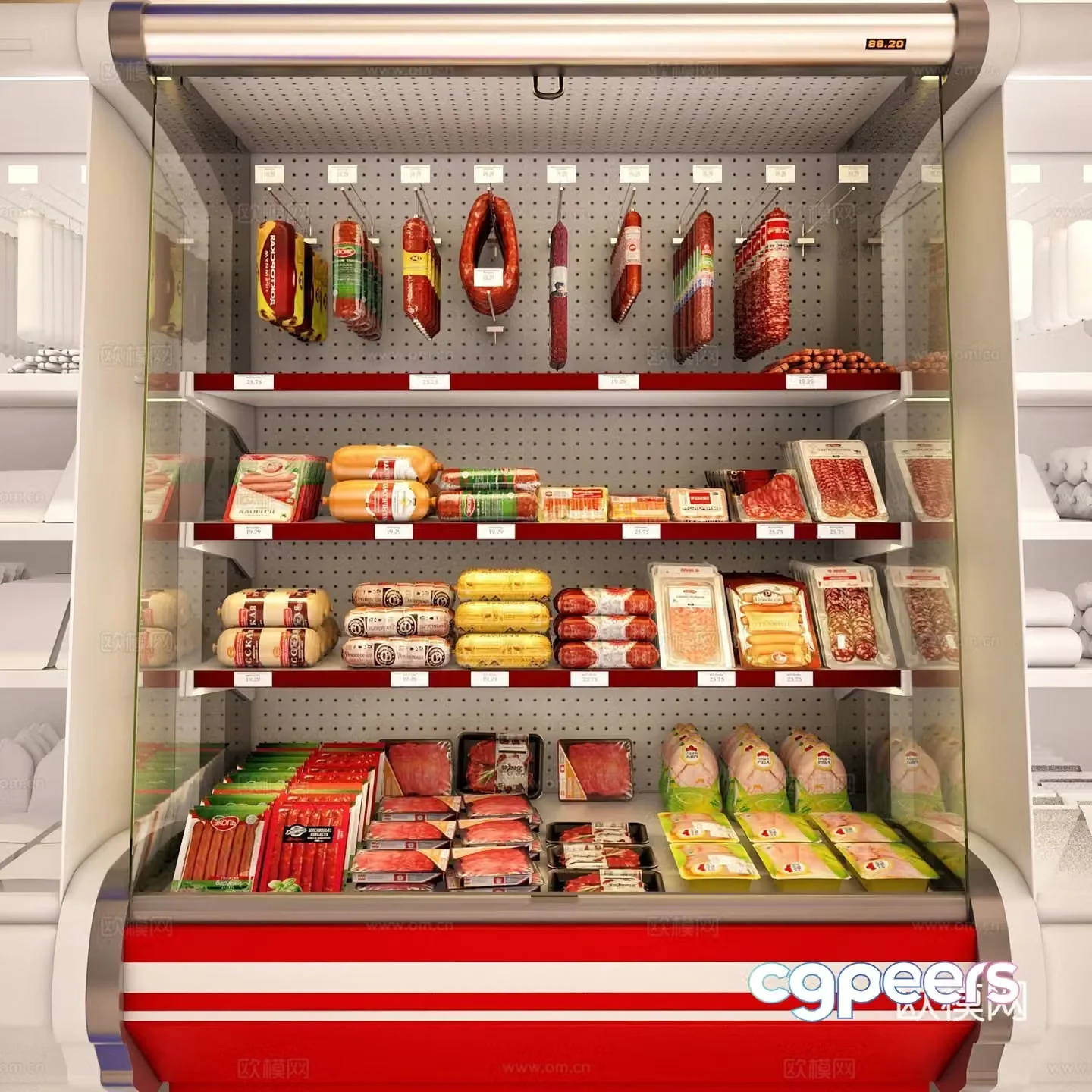 Refrigerated display cabinet meat 3D model