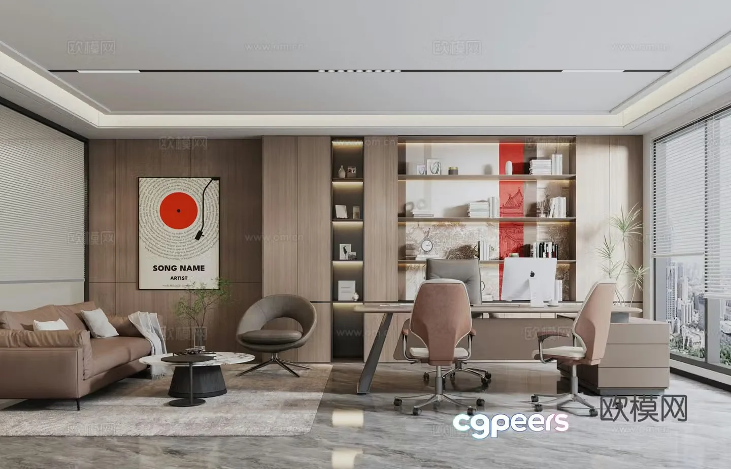 Modern manager office 3d model