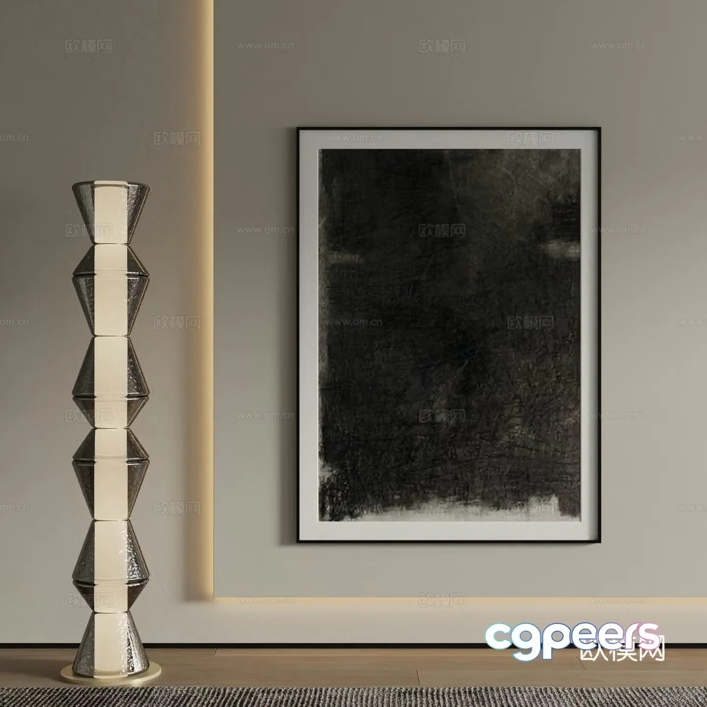 Modern abstract painting Decorative painting 3d model