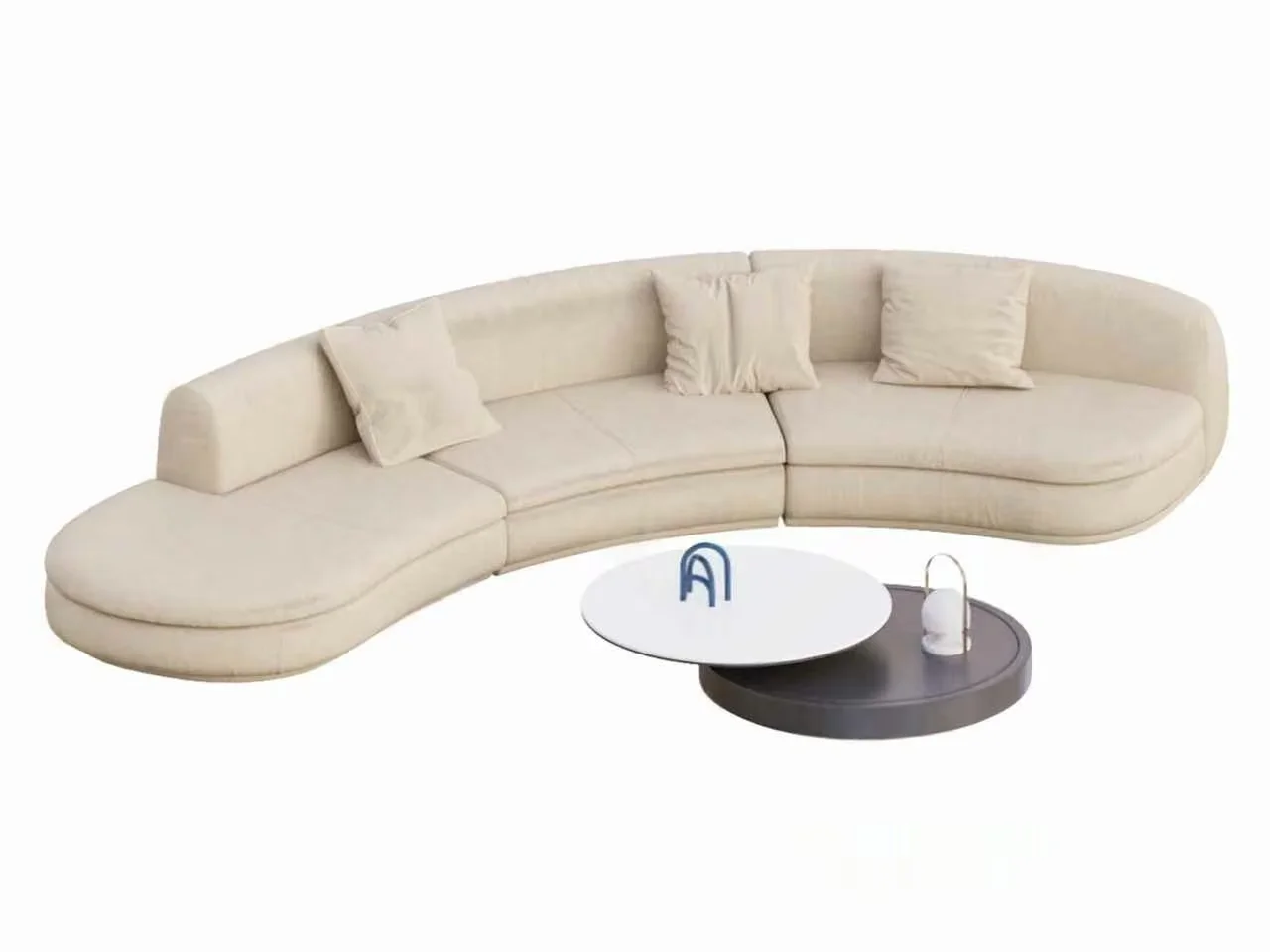 Modern Cream Sofa 3D Model – 18456 – CORONA Render