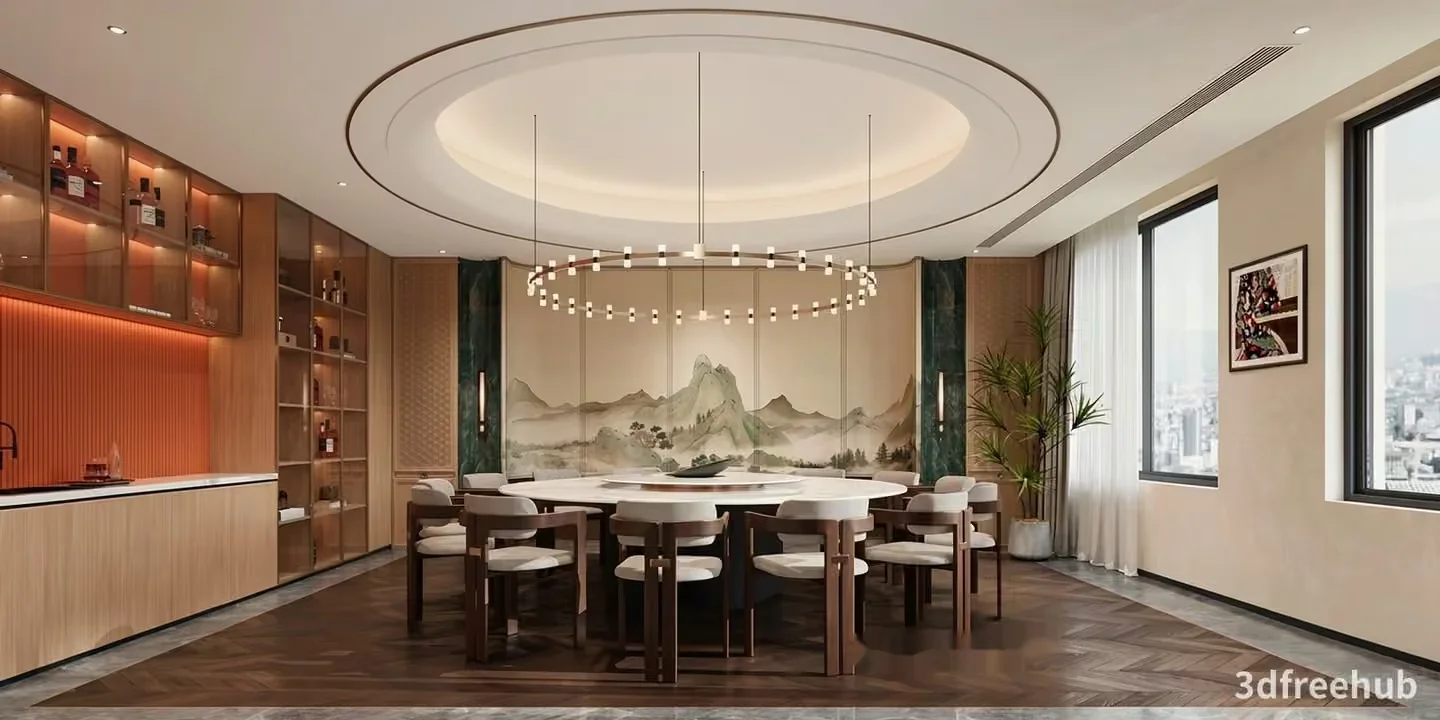 Modern Dining Room 3D Model – 21223 – VRAY Render