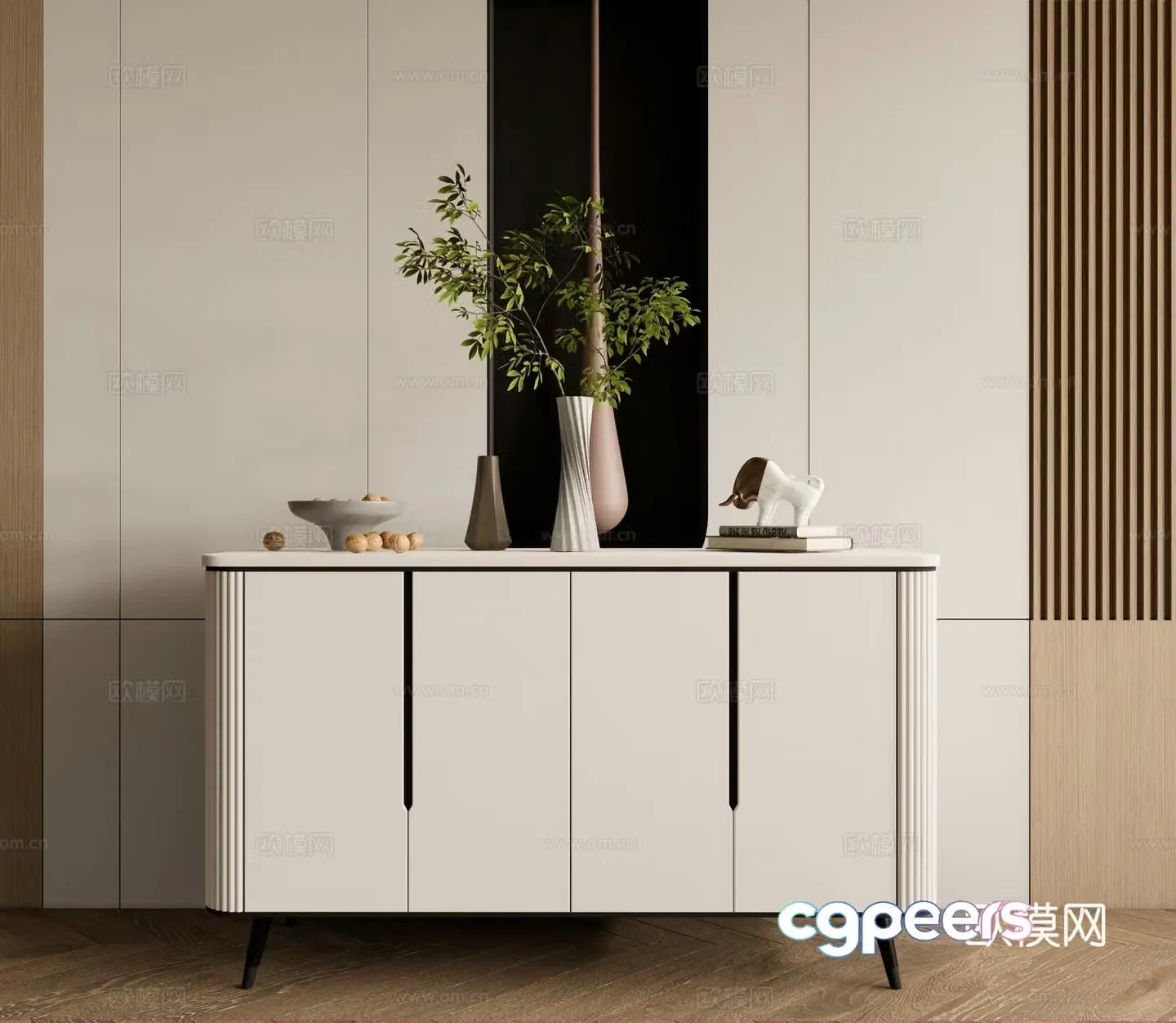 Modern entryway cabinet side cabinet 3d model