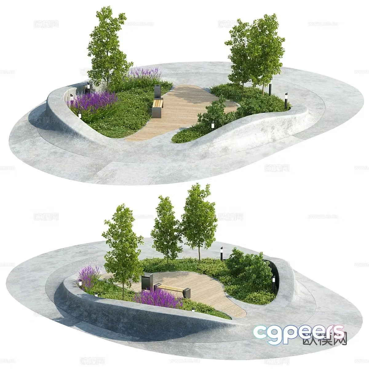 Park landscape 3d model