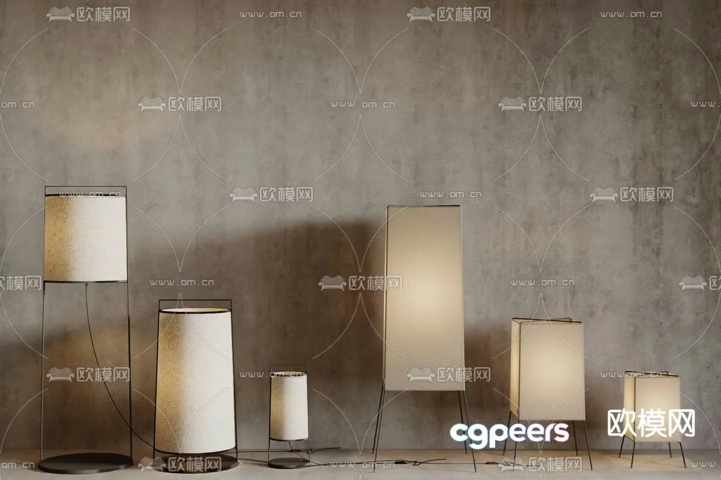 Modern Floor Lamps 3D Model – 3481 – VRAY Render