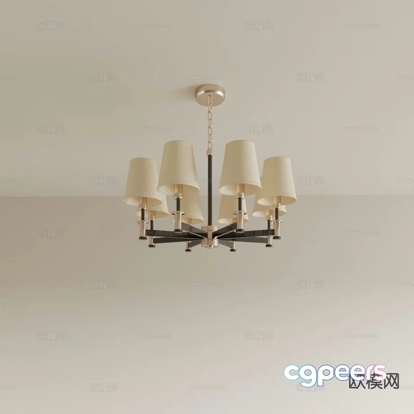 Simple European chandelier hall chandelier 3d model