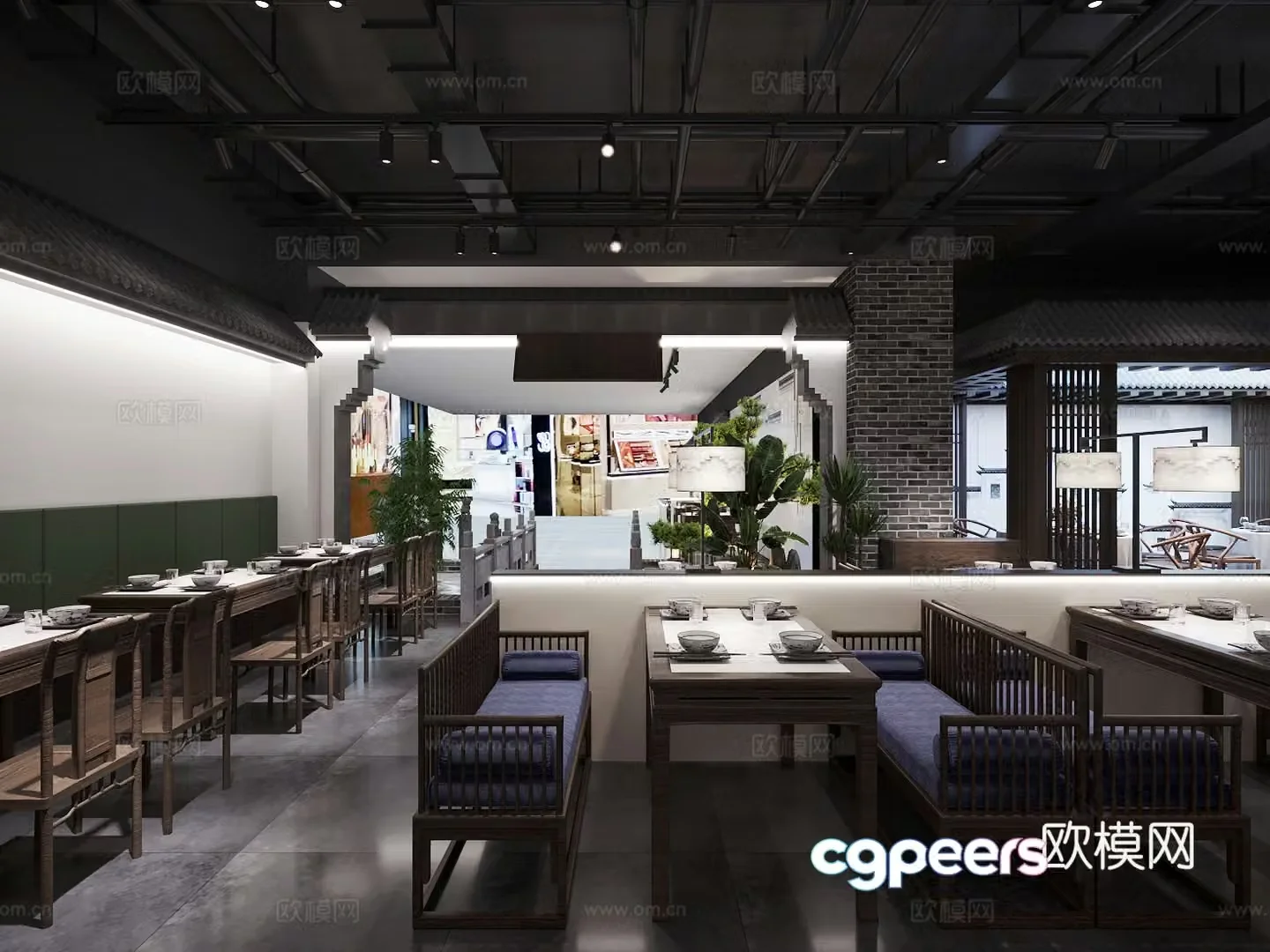 Chinese restaurant morning tea shop 3d model