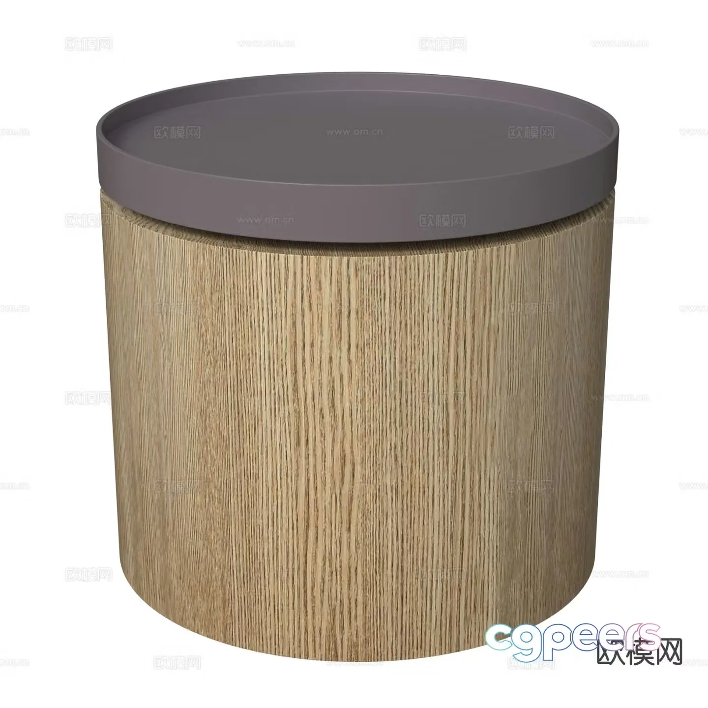 Round bedside table 3d model
