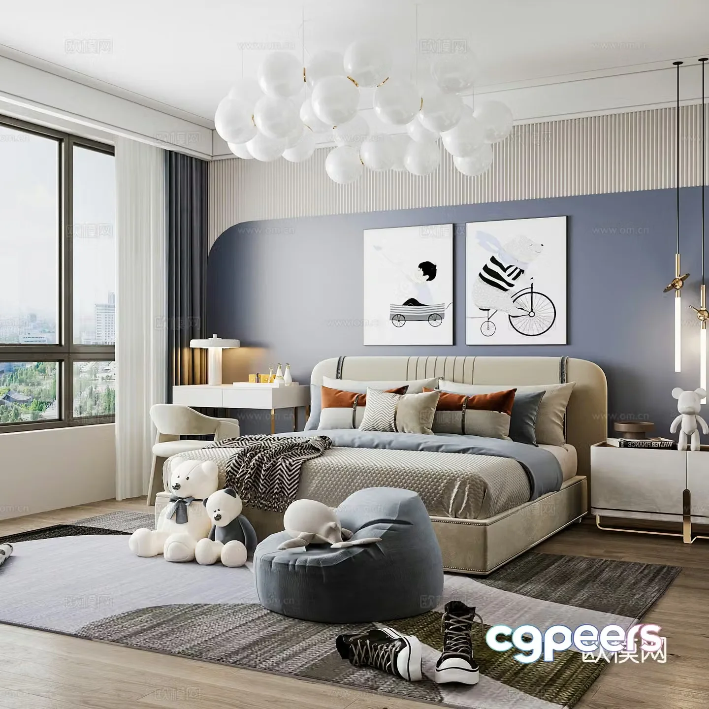 Modern children’s room boy’s room 3d model
