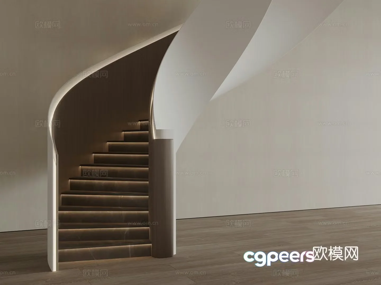 Modern spiral staircase 3d model