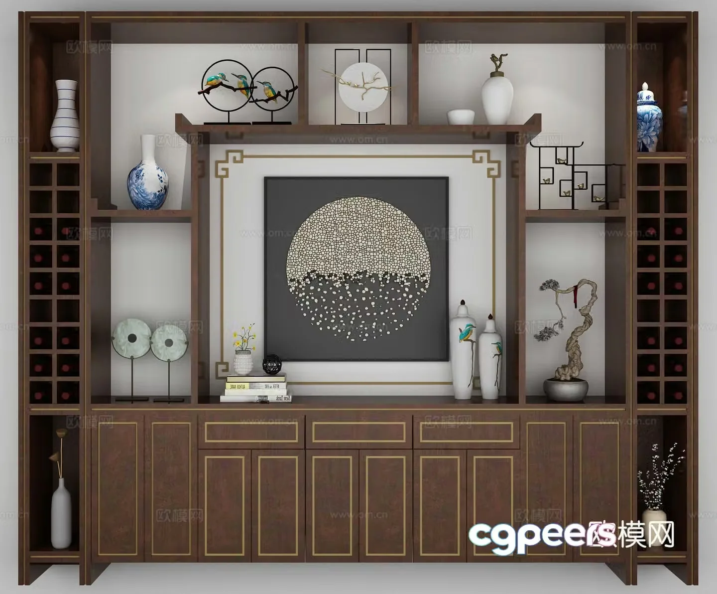 Chinese decorative cabinet 3D model