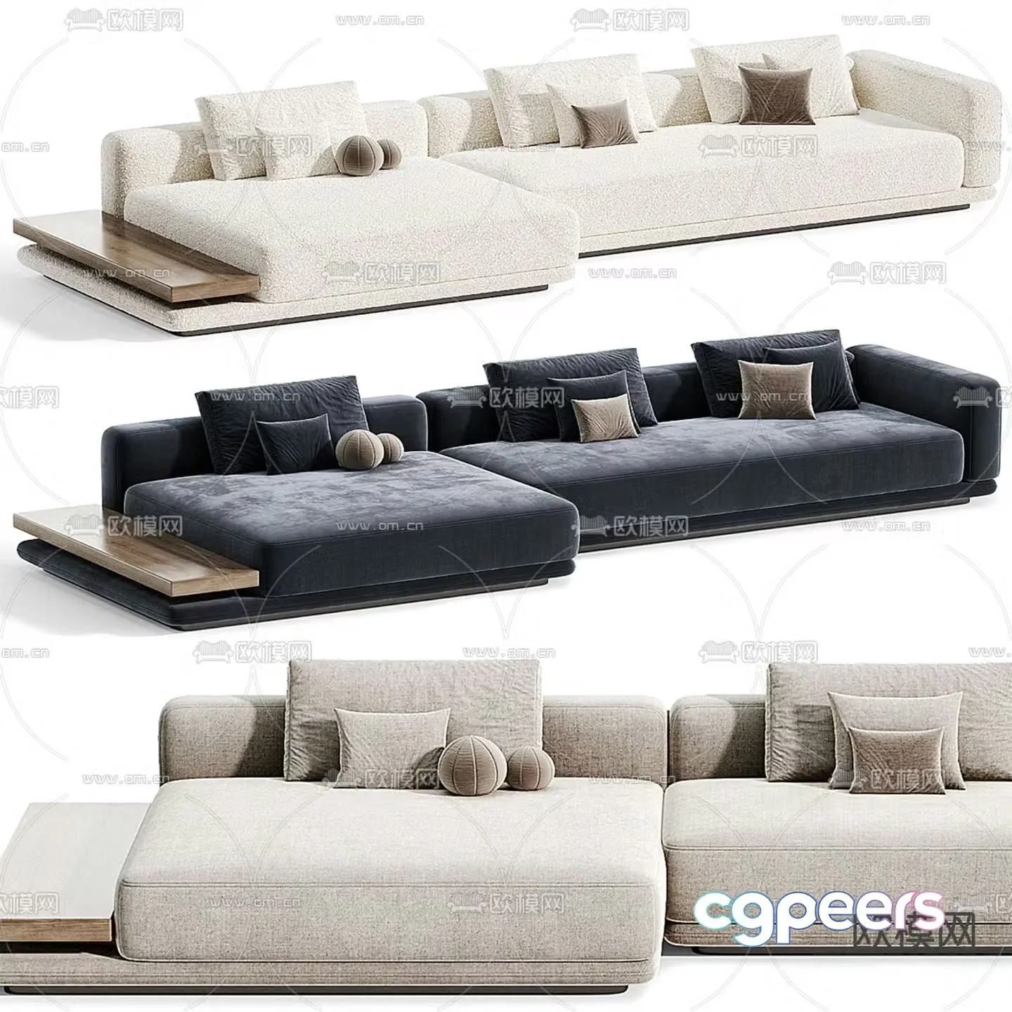 Italian multi-person sofa 3D model