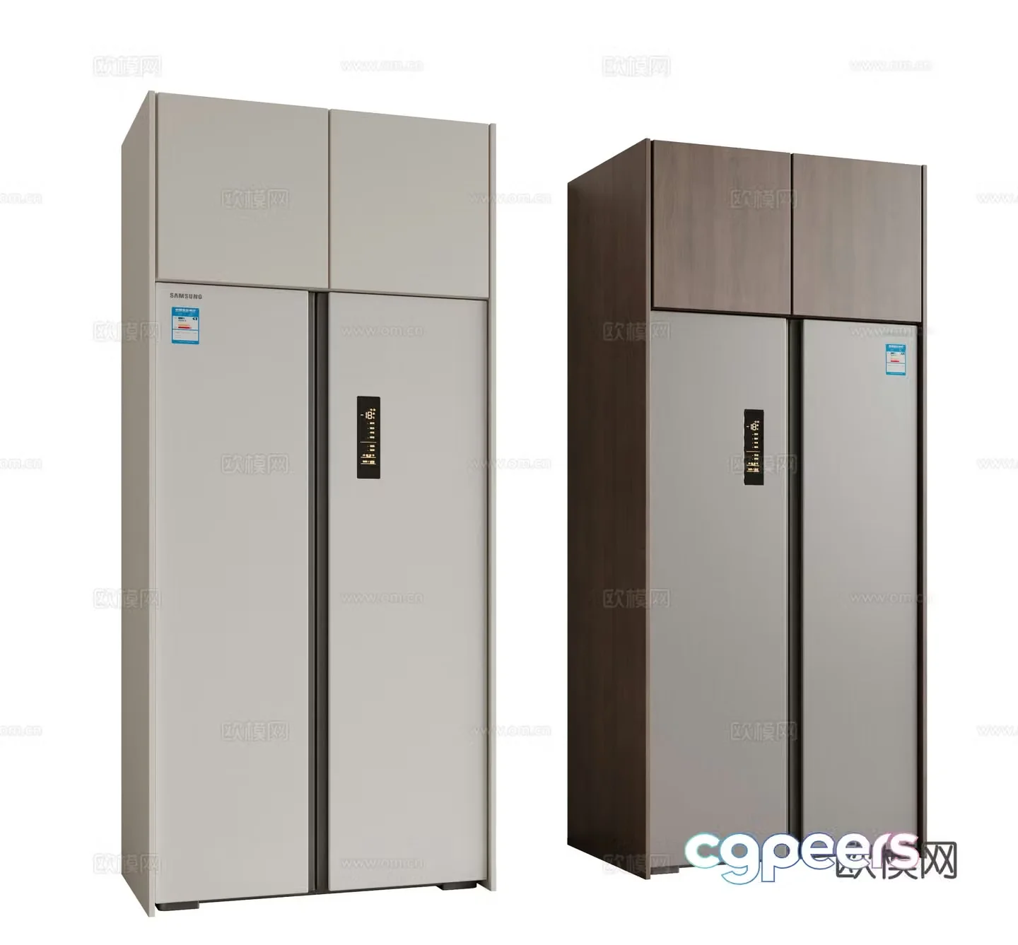 Modern refrigerator freezer zero-embedded refrigerator single and double door refrigerator cross refrigerator flip-open refrigerator 3D model
