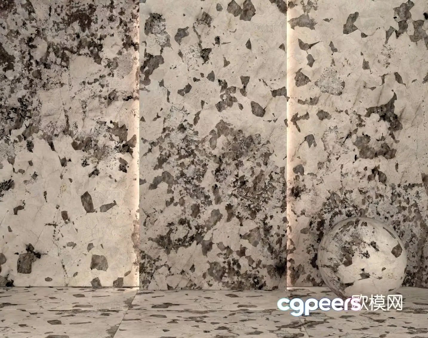Patagonia quartzite luxury stone marble wall 3d model