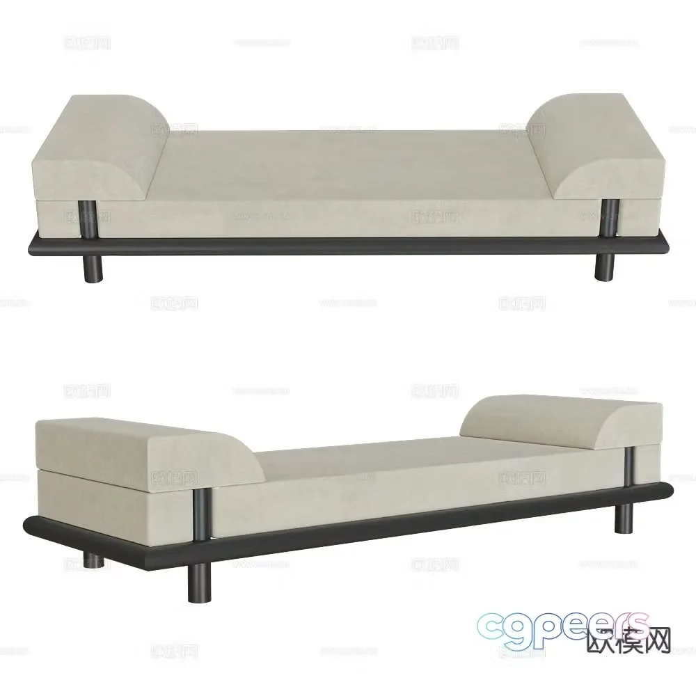 Serax footrest sofa bench 3d model