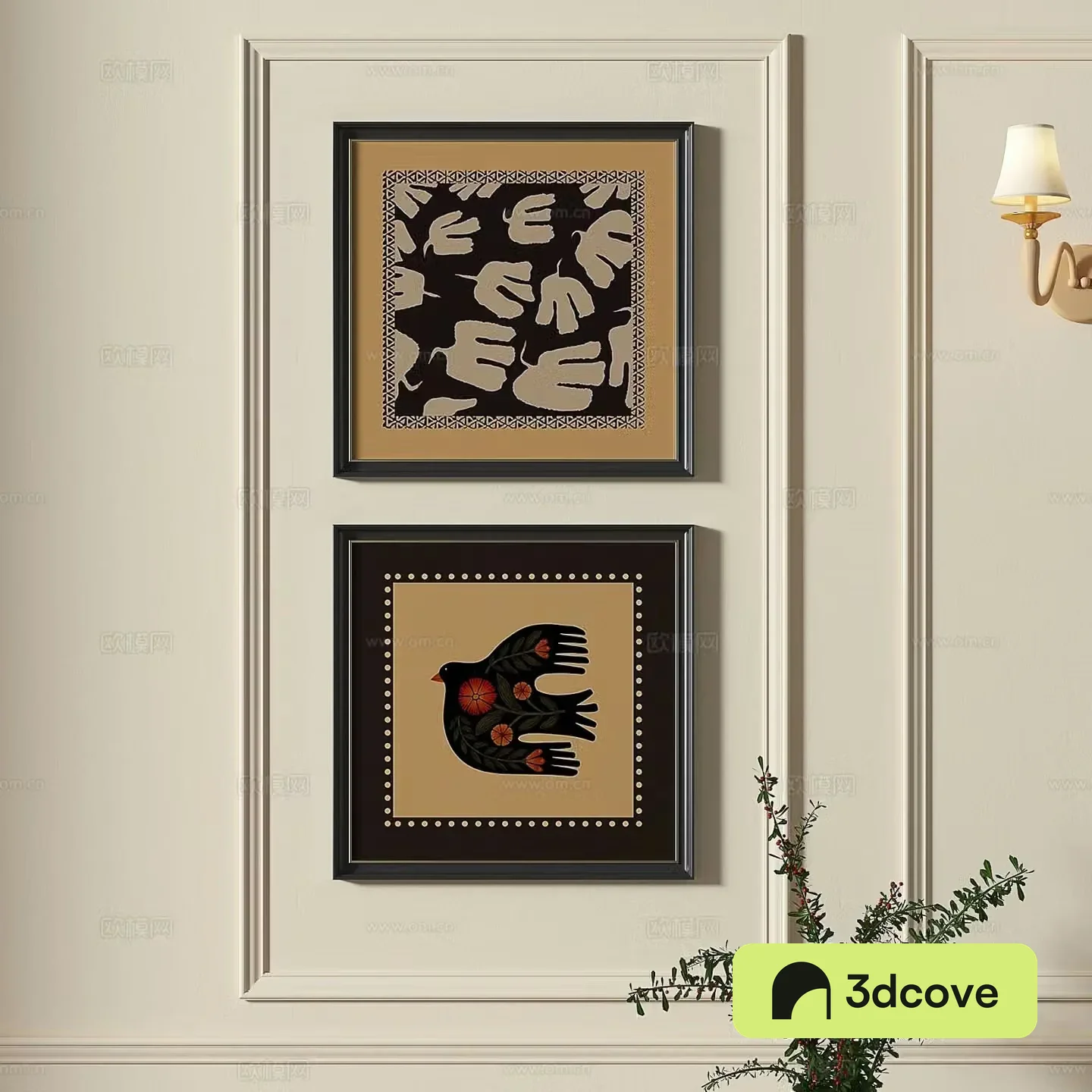 French abstract painting decorative painting