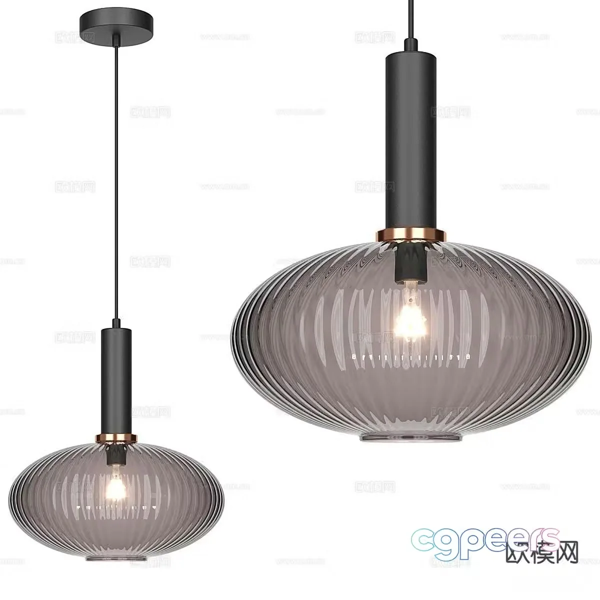 Modern glass chandelier 3d model