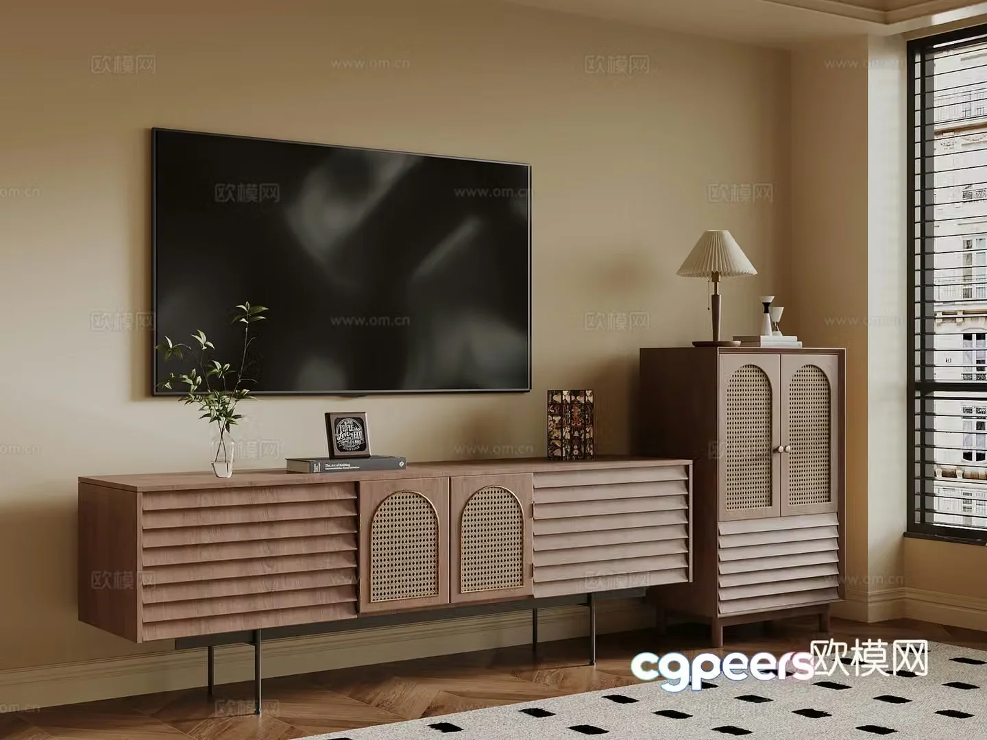 Middle-aged TV cabinet 3D model
