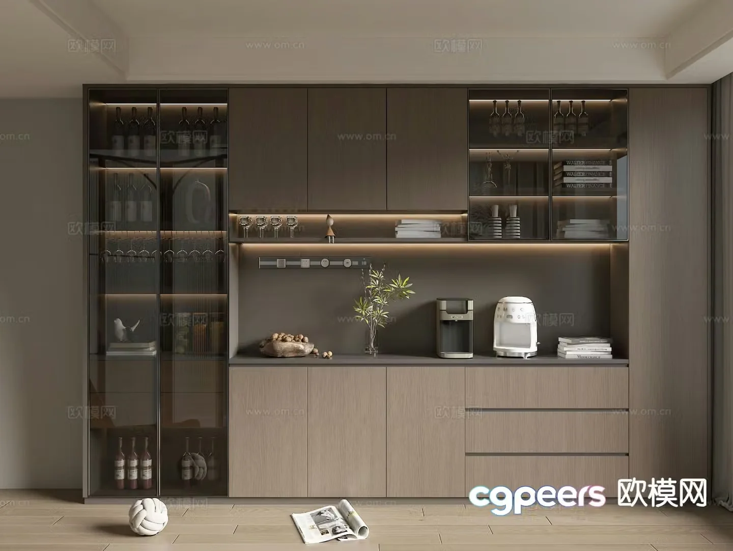 Modern wine cabinet 3d model