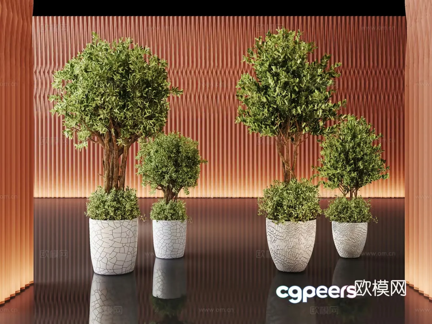Green plant plant pot potted plant 3d model