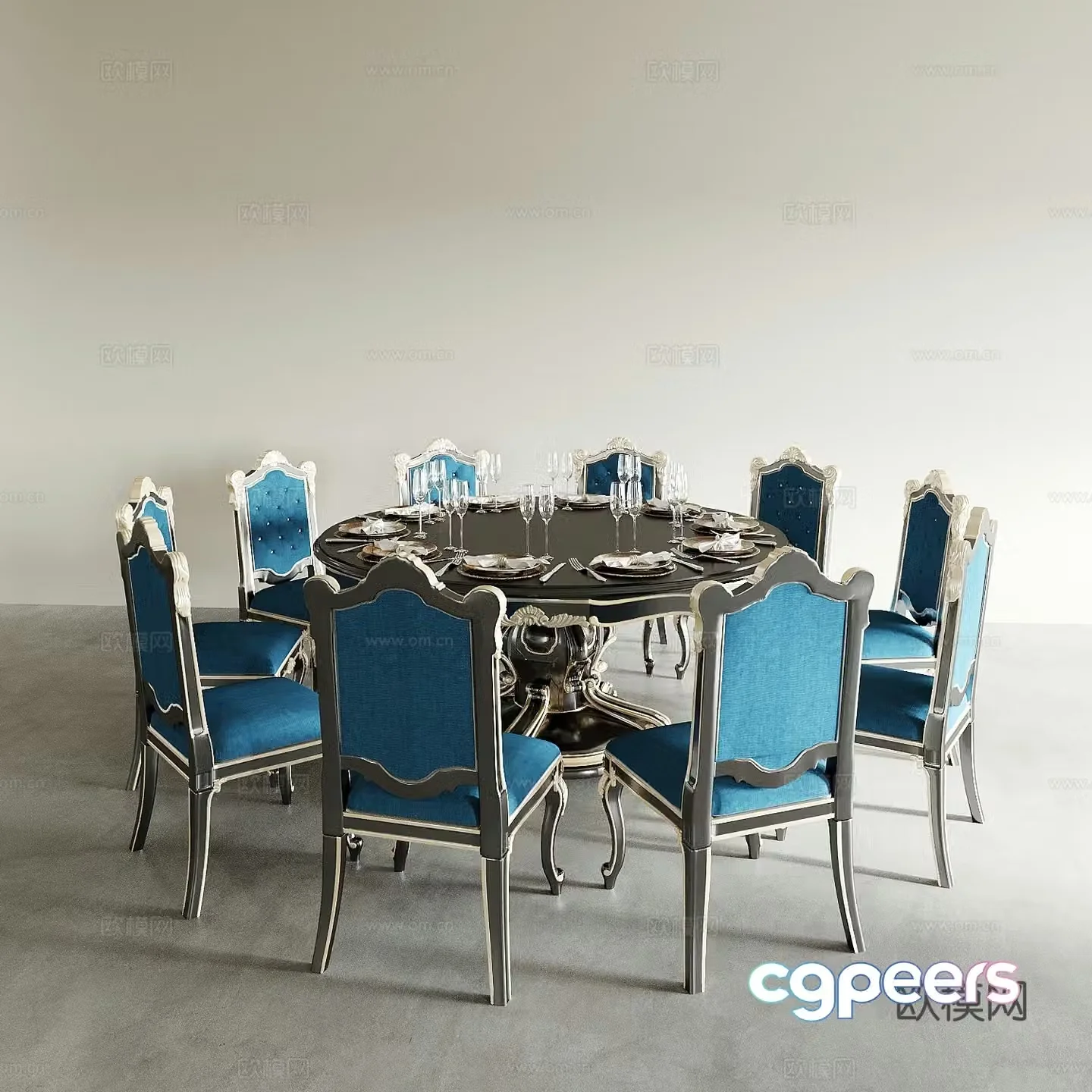 Dining table and chairs living and dining table and chairs dining table and chairs wine table and chair combination round wine table and chair 3D model