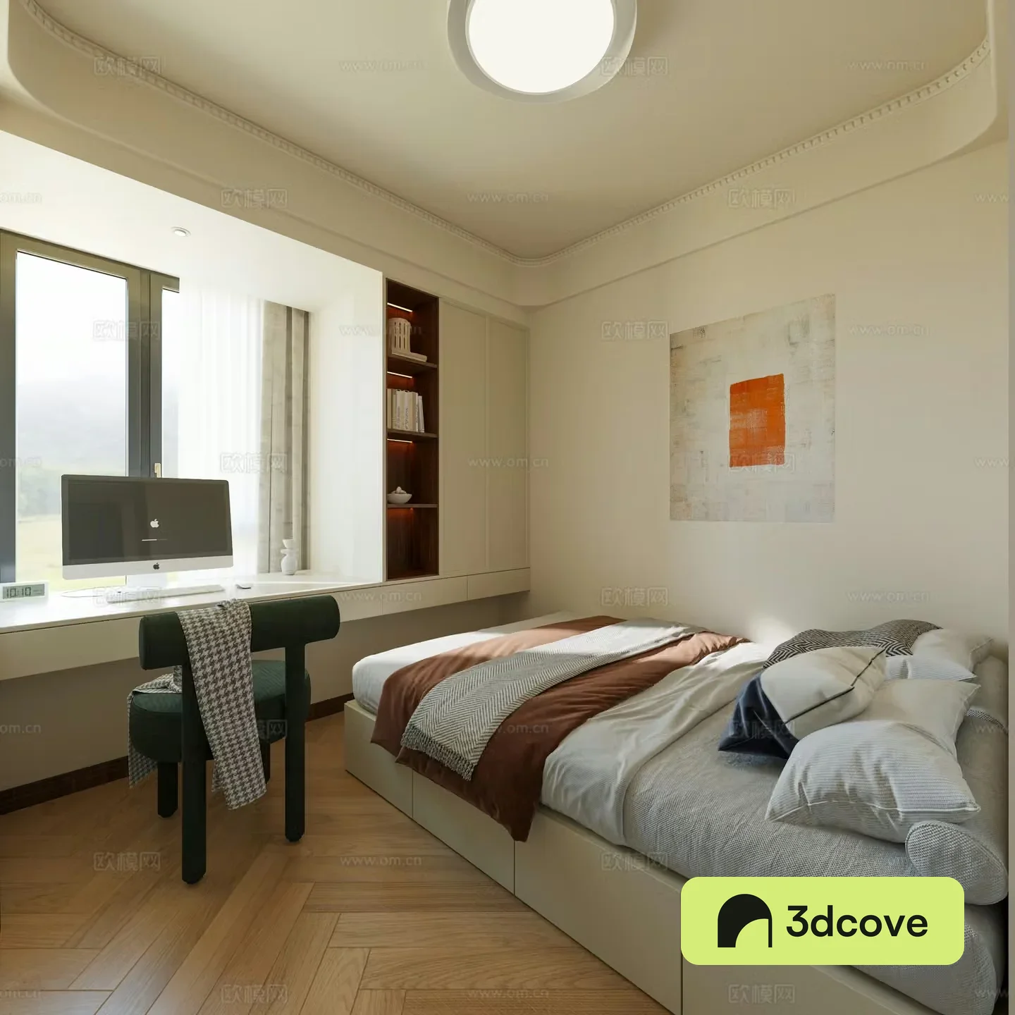 Creamy style bedroom children’s room Modern bedroom children’s room Modern guest room Elder room Creamy style elderly