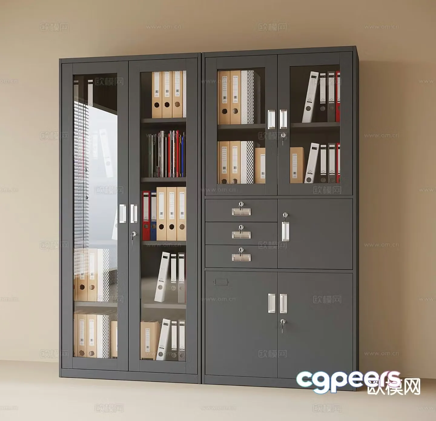 Modern file cabinet information cabinet bookcase 3d model