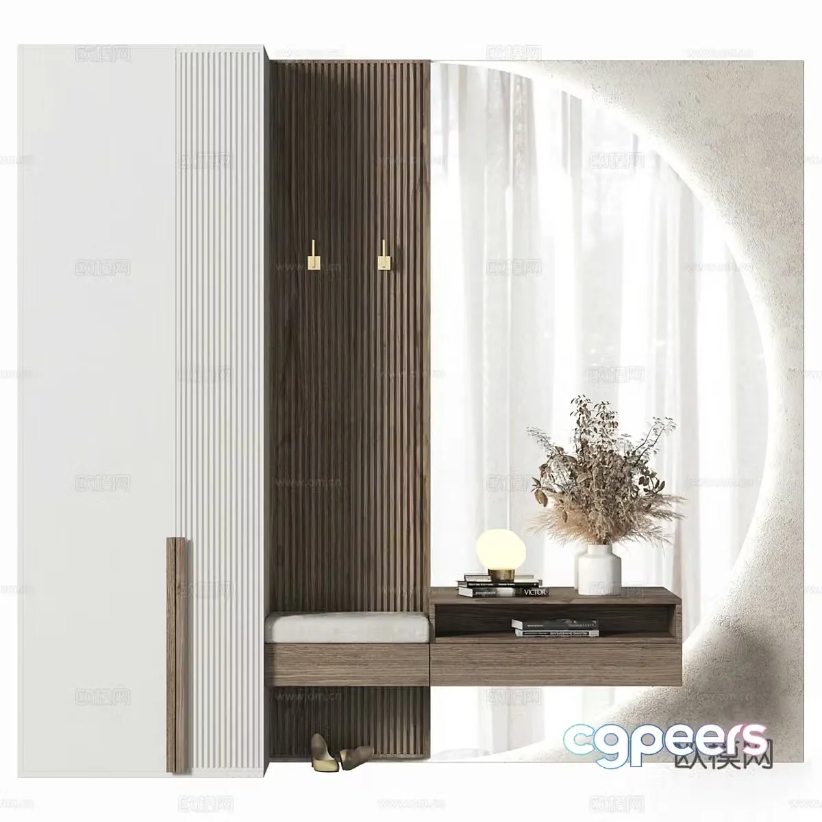 Modern dressing table integrated 3d model