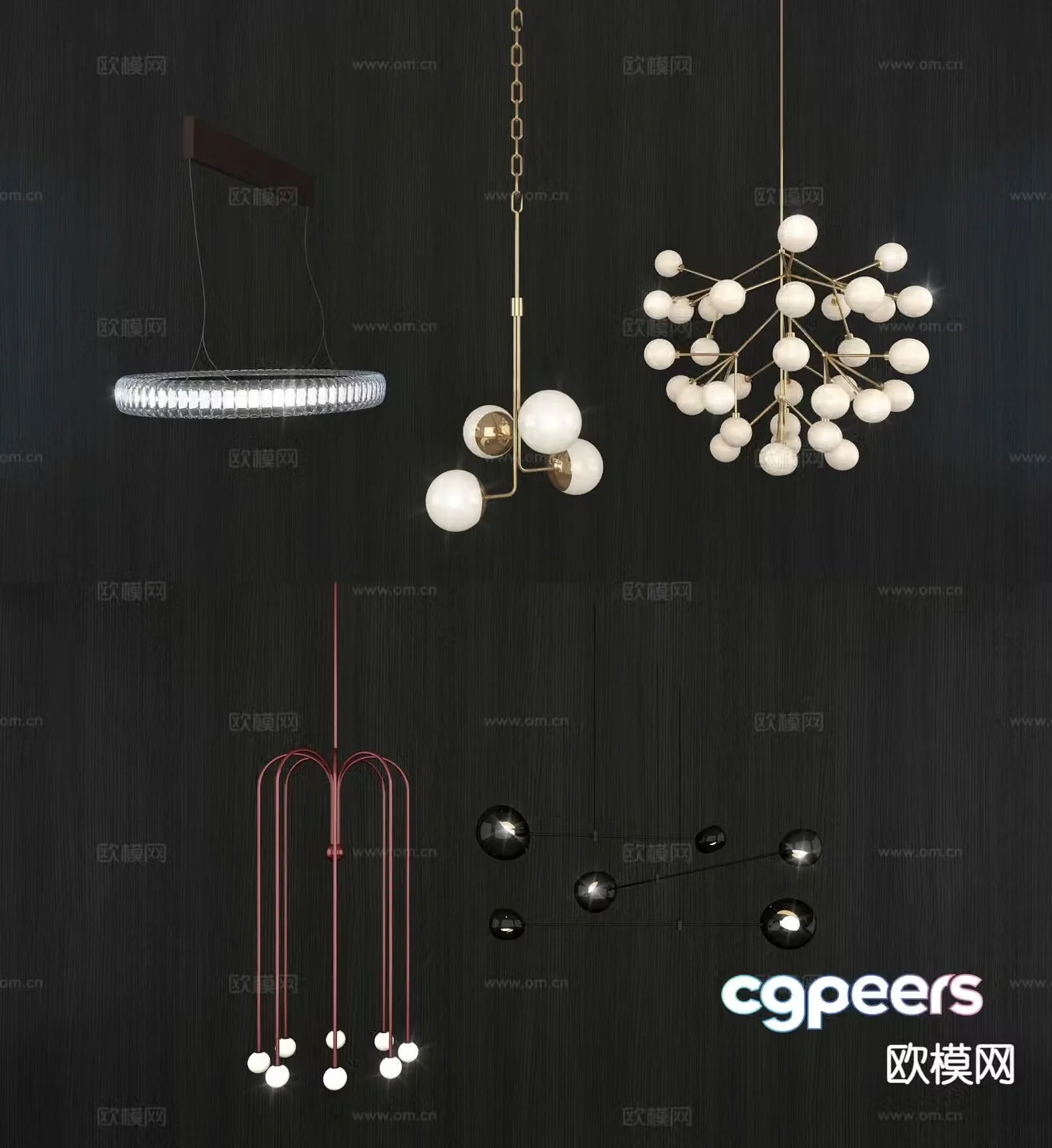 Modern art chandelier creative chandelier 3d model