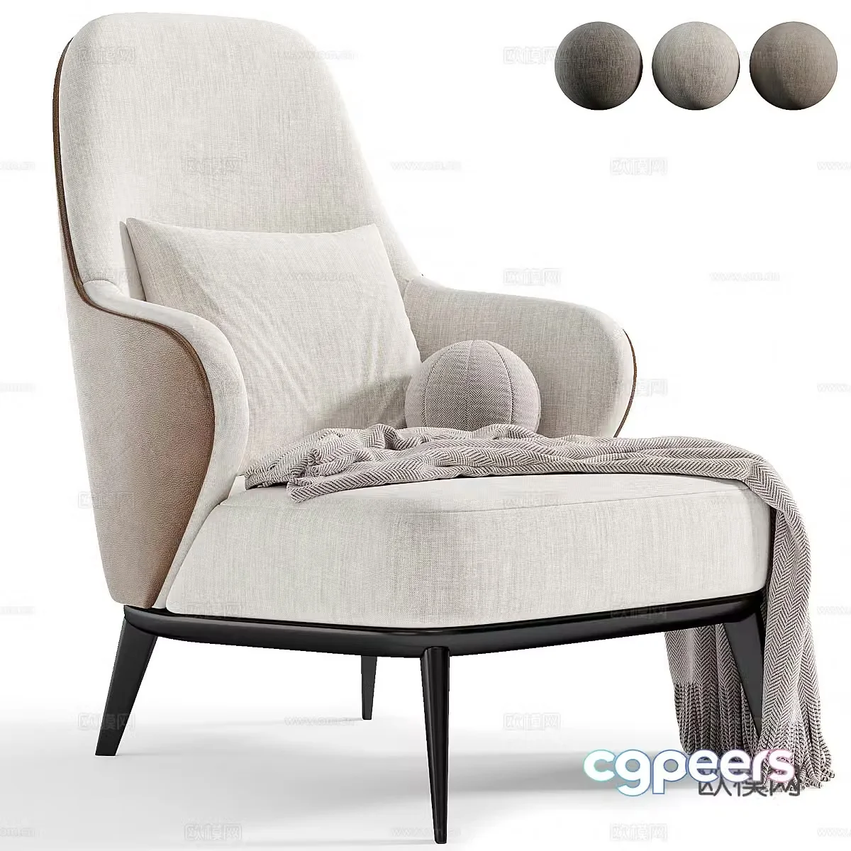 Modern Italian Minotti Leslie armchair 3d model