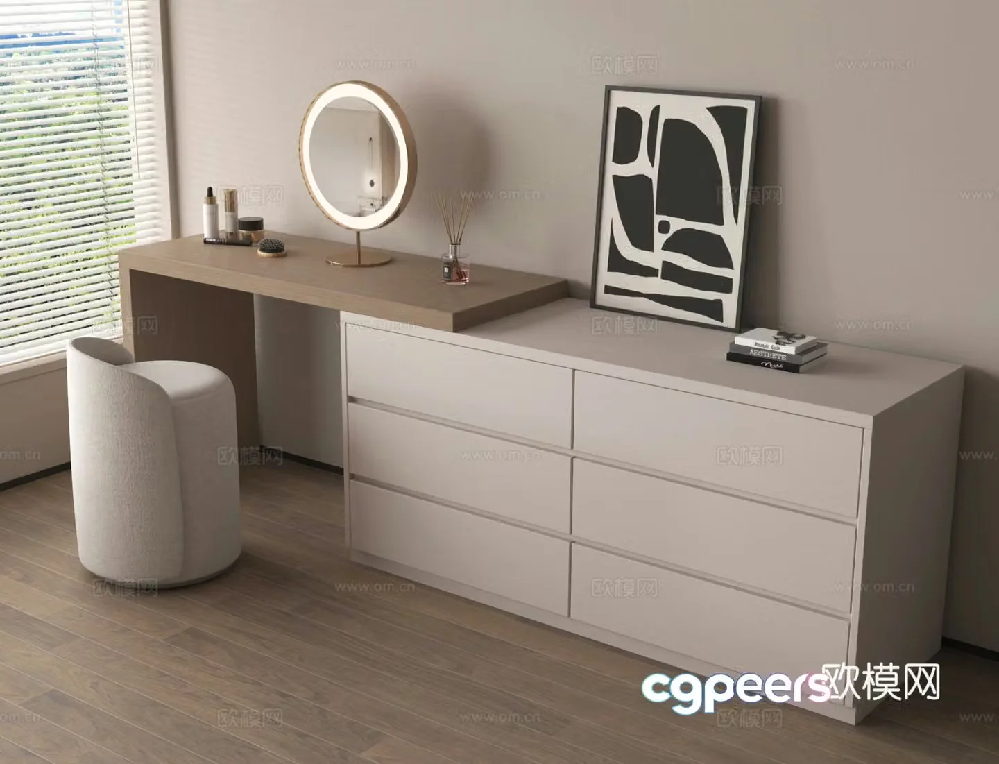 Dressing table Dressing table chest of drawers cabinet 3d model
