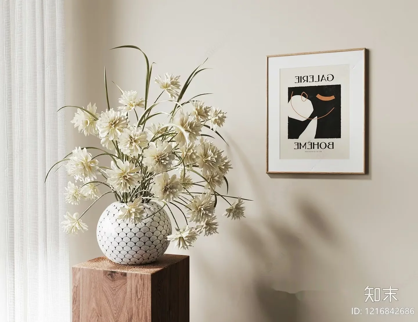 Neutral Decorated Room 3D Model – 15285 – VRAY Render