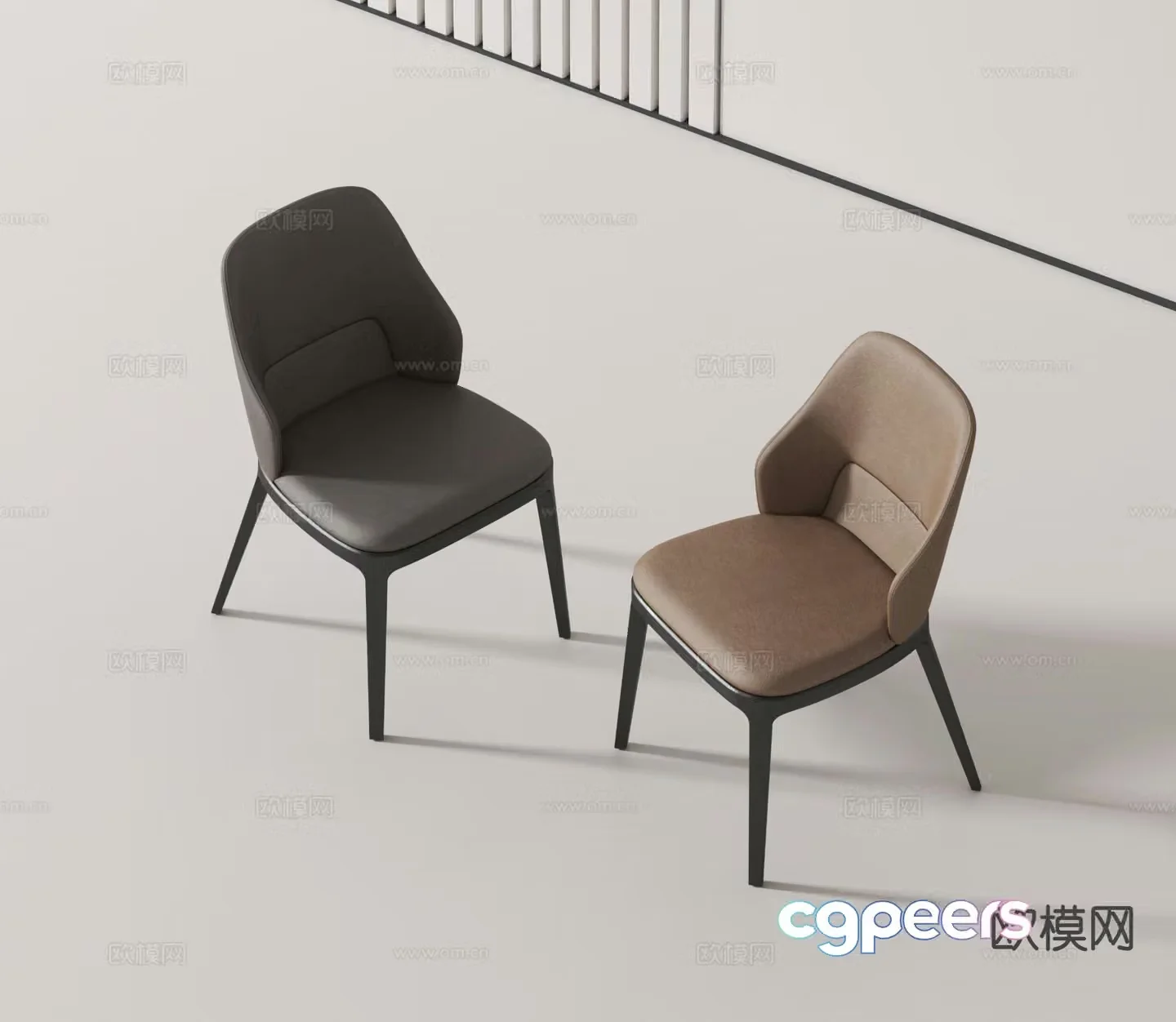 Modern single chair chair dining chair 3d model