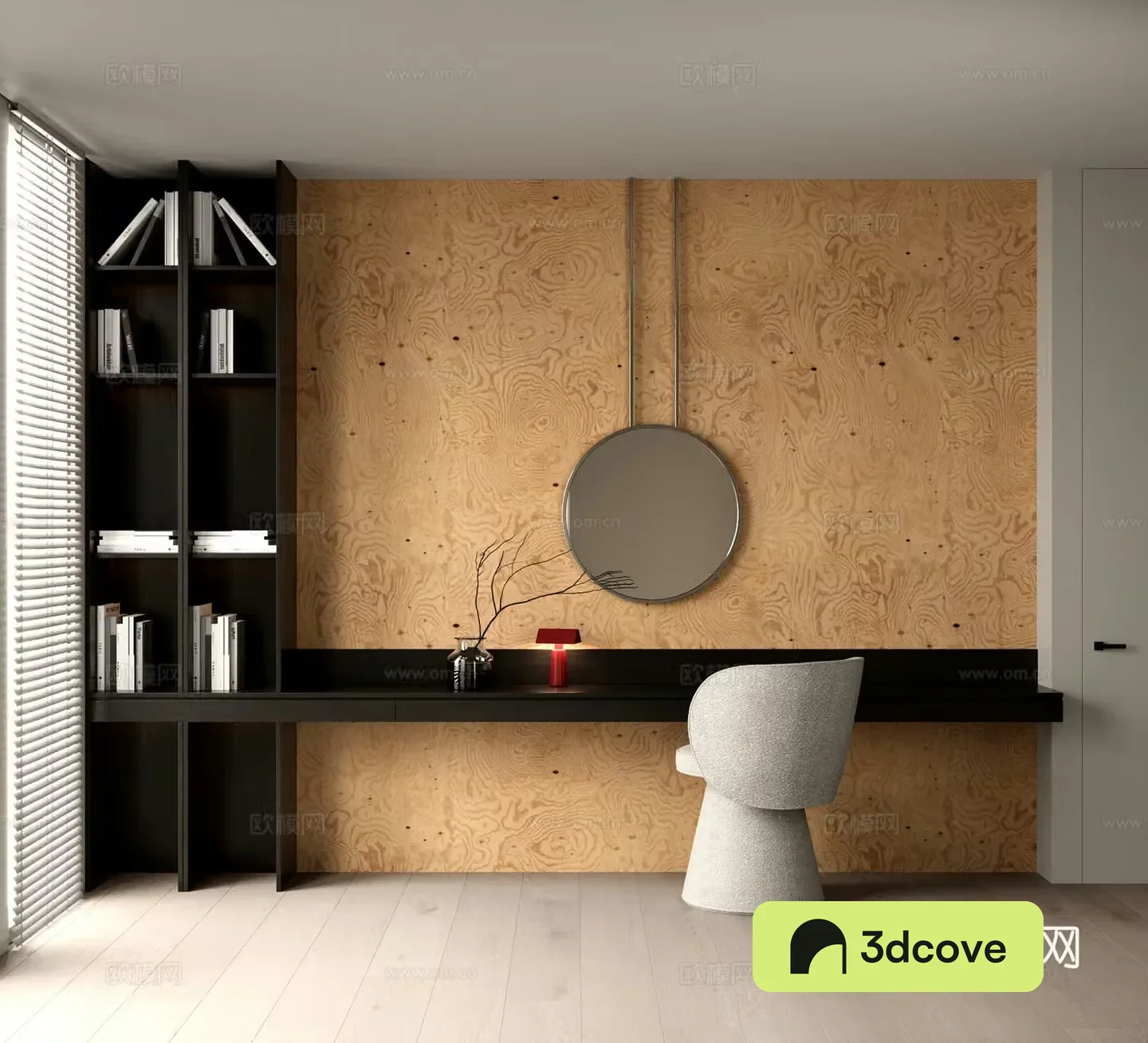Modern dressing table single chair mirror bookshelf desk chair combination table decorative ornament table