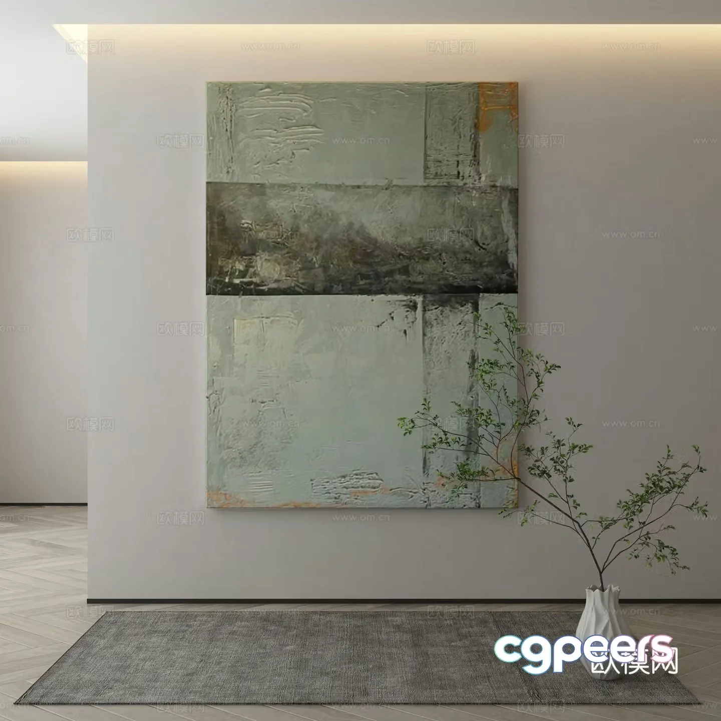 Modern texture painting decorative painting 3d model