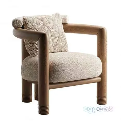 Wooden Armchair 3D Model – 9303 – CORONA Render