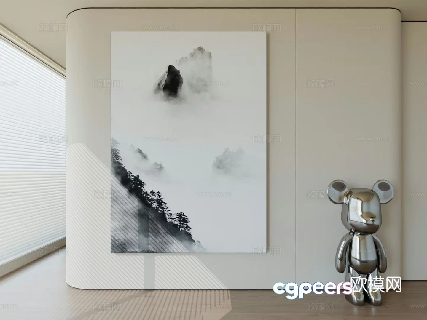 Modern minimalist hanging painting abstract art hanging painting 3d model