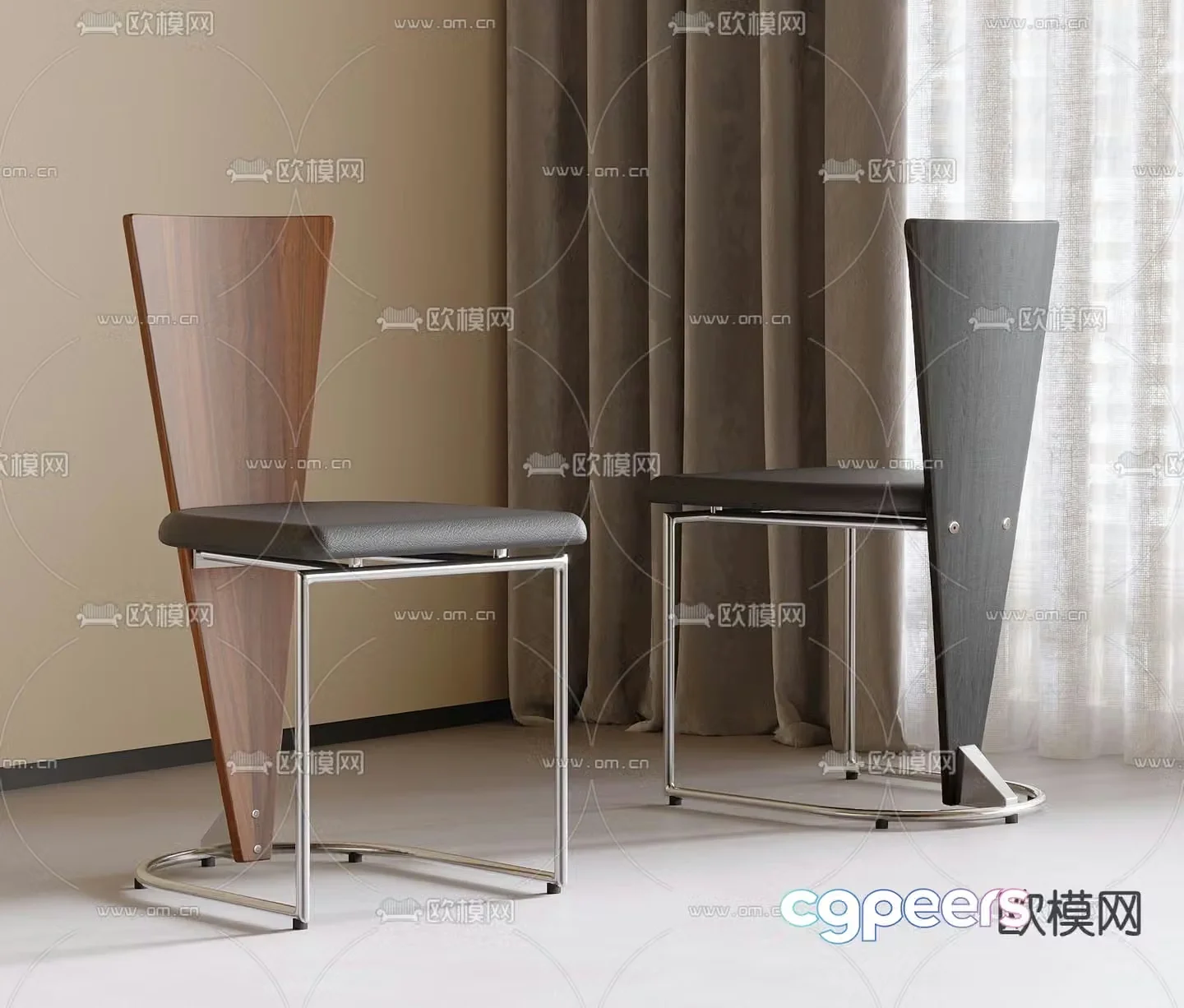 Medieval style dining chair single chair 3d model