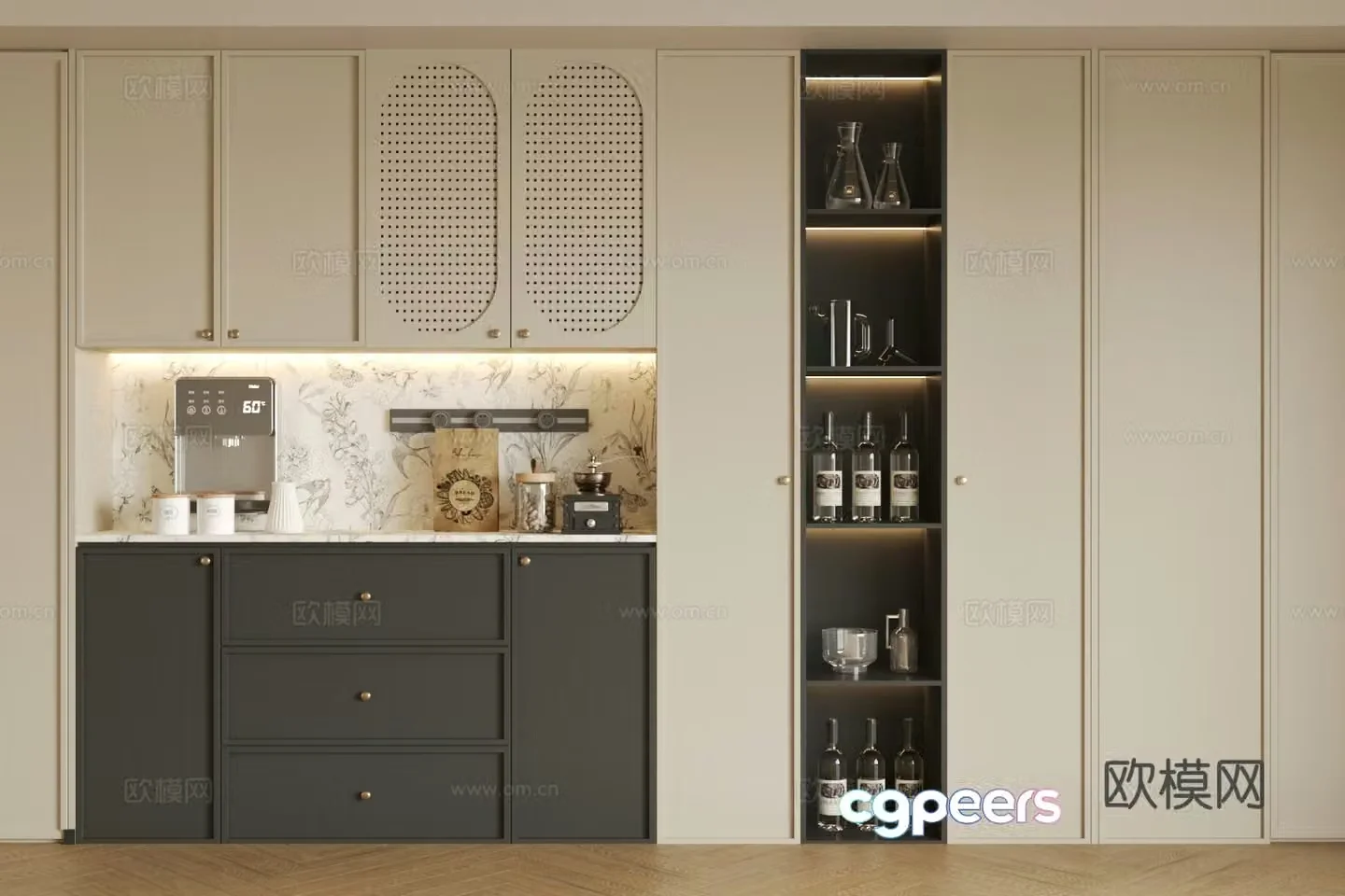 French retro sideboard medieval style sideboard French sideboard white sideboard tea cabinet 3d model