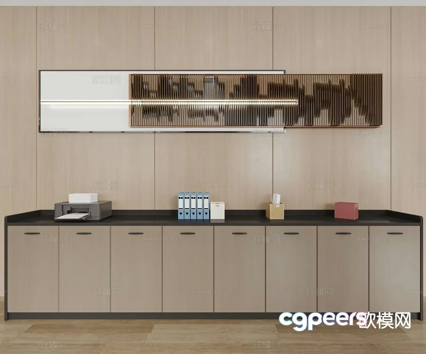 Office low cabinet file cabinet 3d model